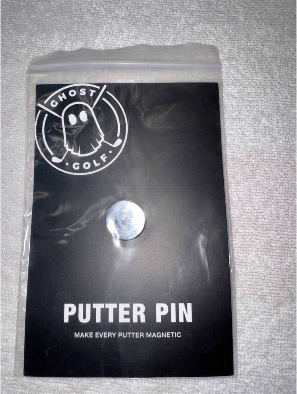 Ghost Golf Putter Pin Magnetic Silver Greenside Towel Grip Cap